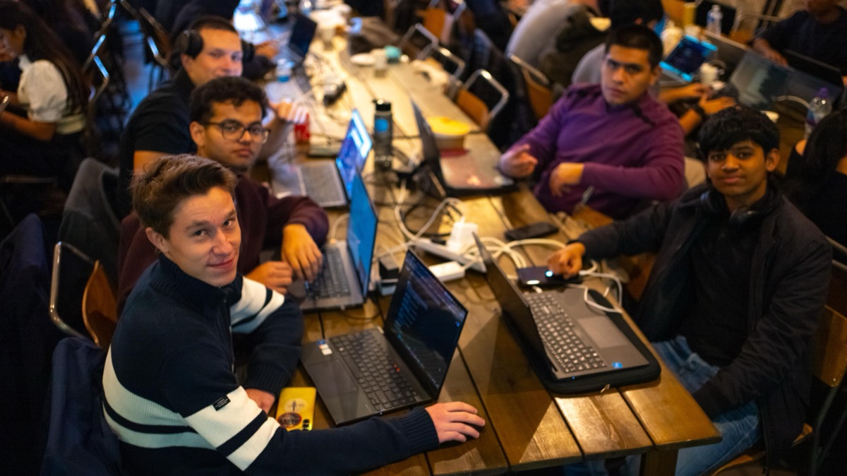 Hackathon team after a pitch challenge